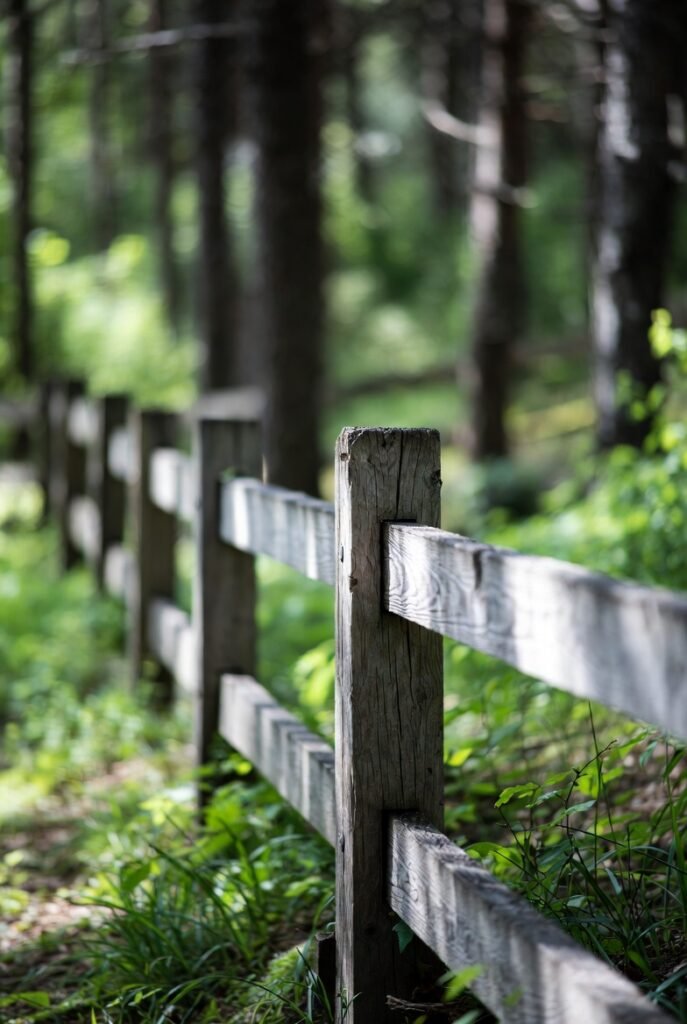 Vinyl fence along backyard